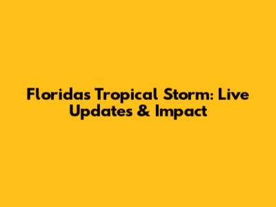 Florida's Tropical Storm: Live Updates & Impact