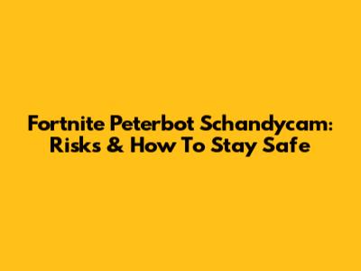 Fortnite Peterbot Schandycam: Risks & How To Stay Safe