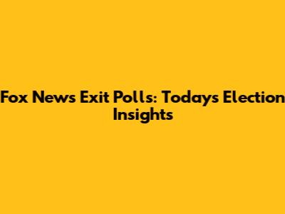 Fox News Exit Polls: Today's Election Insights
