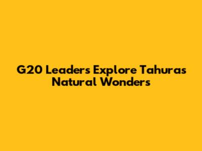 G20 Leaders Explore Tahura's Natural Wonders
