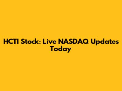 HCTI Stock: Live NASDAQ Updates Today