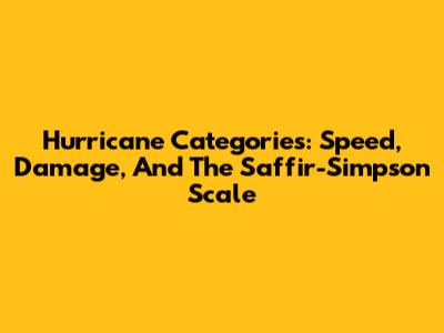 Hurricane Categories: Speed, Damage, And The Saffir-Simpson Scale