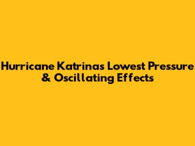 Hurricane Katrina's Lowest Pressure & Oscillating Effects