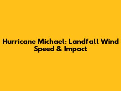 Hurricane Michael: Landfall Wind Speed & Impact