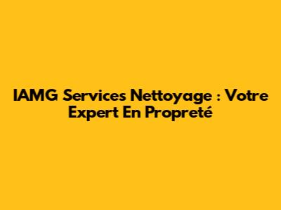 IAMG Services Nettoyage : Votre Expert En Propreté