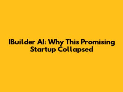 IBuilder AI: Why This Promising Startup Collapsed
