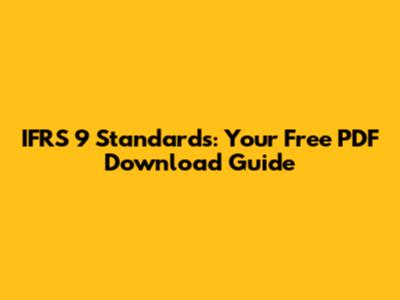 IFRS 9 Standards: Your Free PDF Download Guide