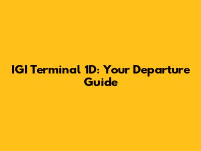 IGI Terminal 1D: Your Departure Guide