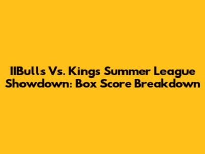 IIBulls Vs. Kings Summer League Showdown: Box Score Breakdown