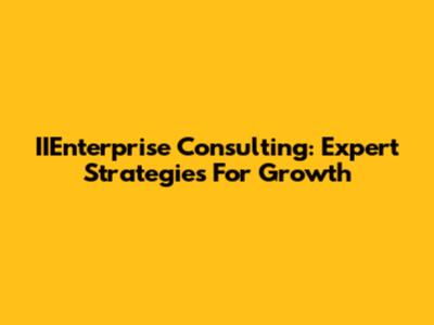 IIEnterprise Consulting: Expert Strategies For Growth
