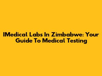 IMedical Labs In Zimbabwe: Your Guide To Medical Testing