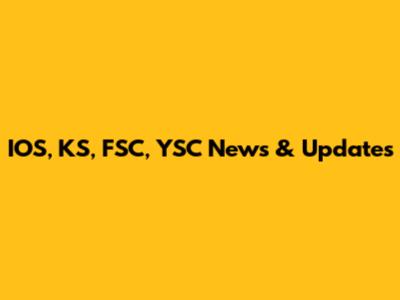 IOS, KS, FSC, YSC News & Updates