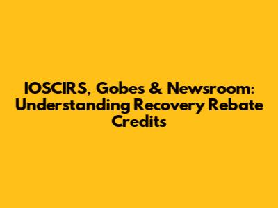 IOSCIRS, Gobes & Newsroom: Understanding Recovery Rebate Credits