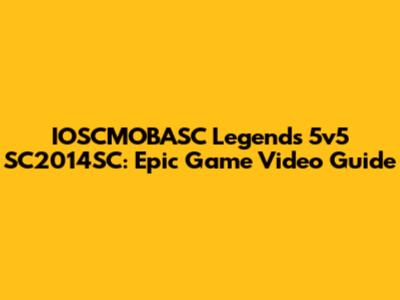 IOSCMOBASC Legends 5v5 SC2014SC: Epic Game Video Guide
