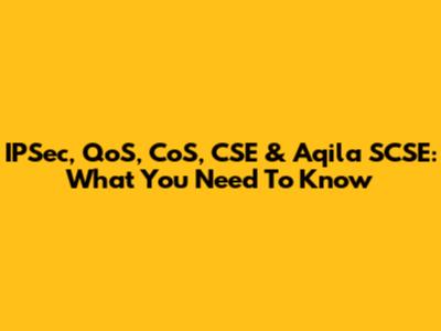 IPSec, QoS, CoS, CSE & Aqila SCSE: What You Need To Know