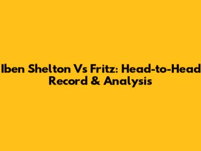 Iben Shelton Vs Fritz: Head-to-Head Record & Analysis