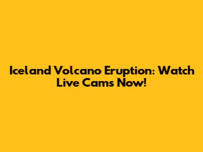 Iceland Volcano Eruption: Watch Live Cams Now!