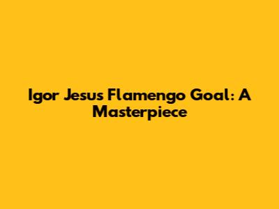 Igor Jesus' Flamengo Goal: A Masterpiece