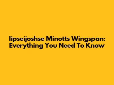 Iipseijoshse Minott's Wingspan: Everything You Need To Know
