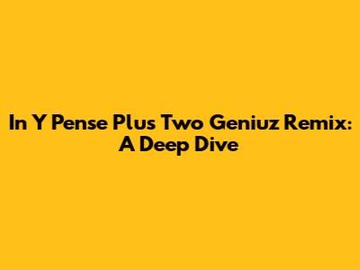 In Y Pense Plus Two Geniuz Remix: A Deep Dive