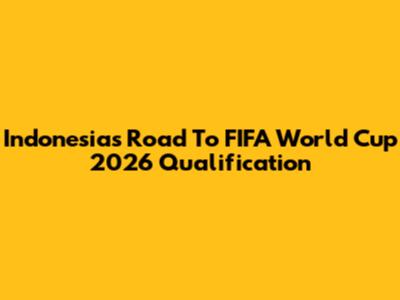 Indonesia's Road To FIFA World Cup 2026 Qualification