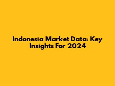 Indonesia Market Data: Key Insights For 2024