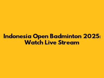 Indonesia Open Badminton 2025: Watch Live Stream