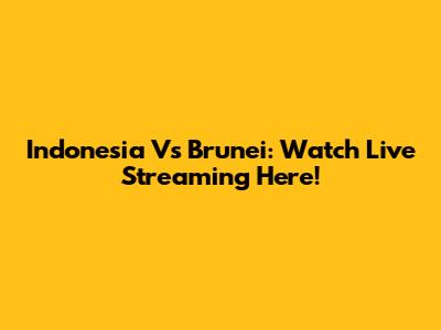 Indonesia Vs Brunei: Watch Live Streaming Here!