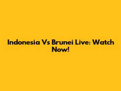 Indonesia Vs Brunei Live: Watch Now!