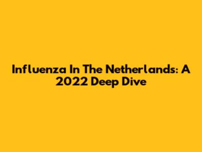 Influenza In The Netherlands: A 2022 Deep Dive