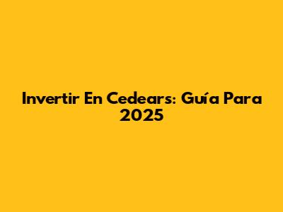 Invertir En Cedears: Guía Para 2025