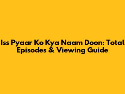 Iss Pyaar Ko Kya Naam Doon: Total Episodes & Viewing Guide