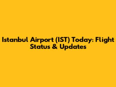 Istanbul Airport (IST) Today: Flight Status & Updates
