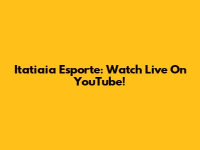 Itatiaia Esporte: Watch Live On YouTube!
