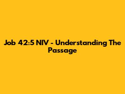 Job 42:5 NIV - Understanding The Passage