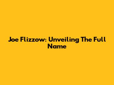 Joe Flizzow: Unveiling The Full Name