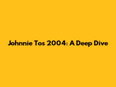 Johnnie To's 2004: A Deep Dive