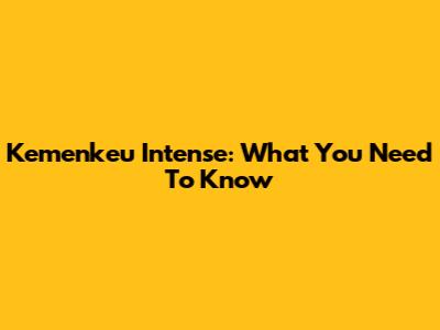 Kemenkeu Intense: What You Need To Know