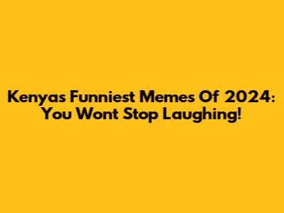 Kenya's Funniest Memes Of 2024: You Won't Stop Laughing!