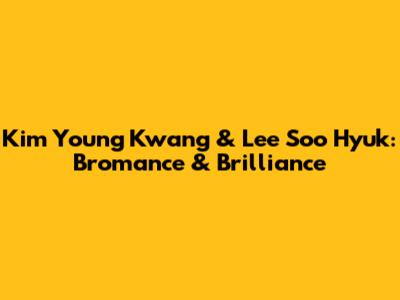 Kim Young Kwang & Lee Soo Hyuk: Bromance & Brilliance