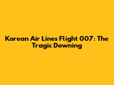 Korean Air Lines Flight 007: The Tragic Downing