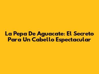 La Pepa De Aguacate: El Secreto Para Un Cabello Espectacular