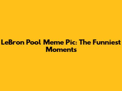 LeBron Pool Meme Pic: The Funniest Moments