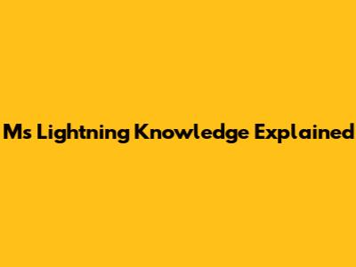 M's Lightning Knowledge Explained