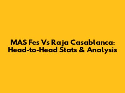 MAS Fes Vs Raja Casablanca: Head-to-Head Stats & Analysis