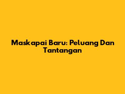 Maskapai Baru: Peluang Dan Tantangan