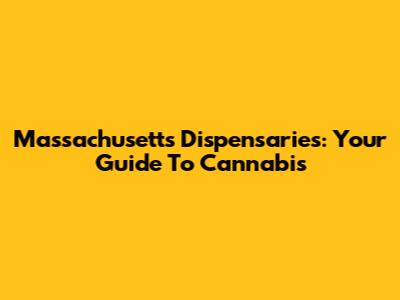 Massachusetts Dispensaries: Your Guide To Cannabis