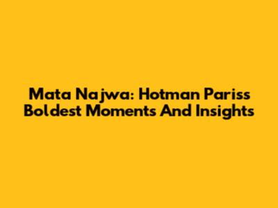 Mata Najwa: Hotman Paris's Boldest Moments And Insights