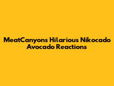 MeatCanyon's Hilarious Nikocado Avocado Reactions