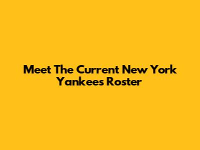Meet The Current New York Yankees Roster